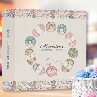 Crochet Pattern Keeper  3 Ring Binder