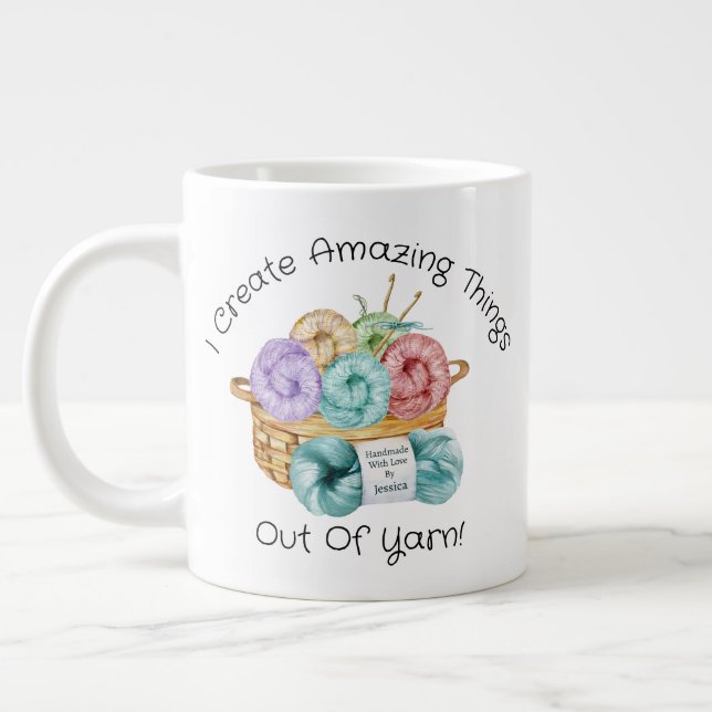 Crochet Personalized Giant Coffee Mug (Left)