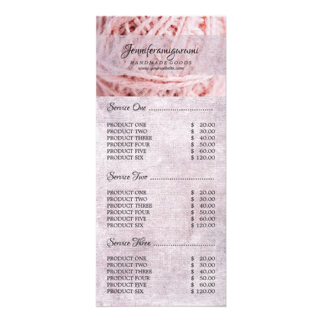 Crochet Plush Custom Orders Rack Card