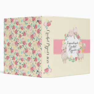 Crochet Projects Binder with Cute Llama