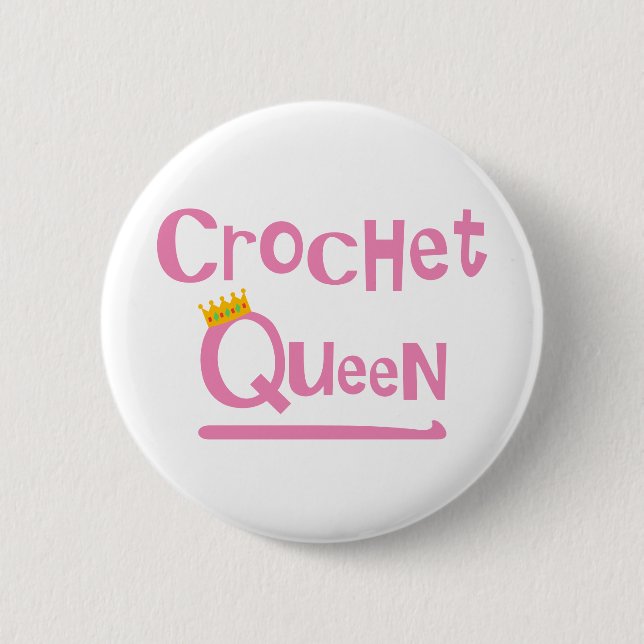 Crochet Queen Button (Front)