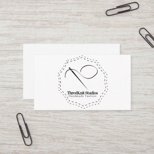 Crochet Seamstress Sewing Needle Logo  Business Card