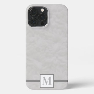 Crochet Shell Stitch Monogram Gray iPhone Case