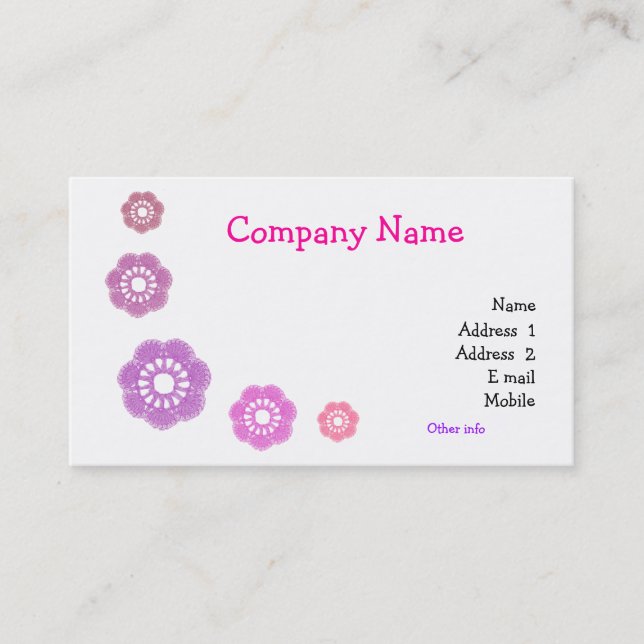 Crochet Simple Business Cards (Front)