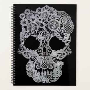 Crochet skull notebook planner