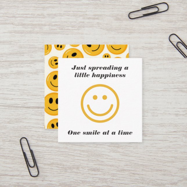 Crochet Smiley Spreading Happiness Karma Cards (Front/Back In Situ)