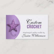 Crochet - Star Shaped Yarn Purple Business Cards
