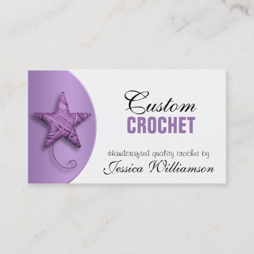 Crochet - Star Shaped Yarn Purple Business Cards