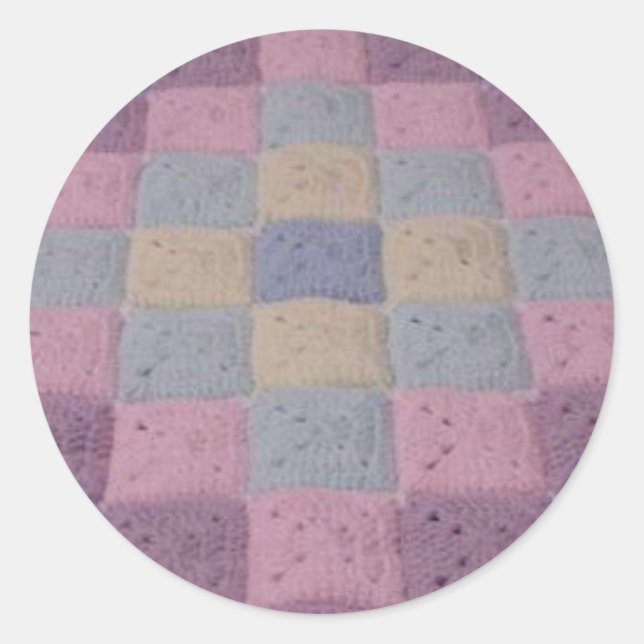 Crochet stitches Trip Around the World Classic Round Sticker (Front)