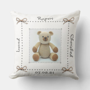 Crochet Teddy Bear baby Nursery Cushion Custom