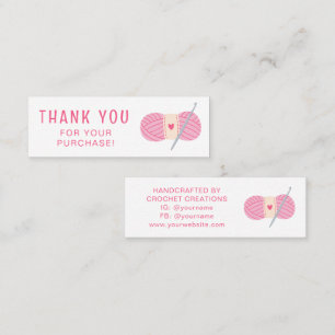 Crochet Thank You Small Business Crocheting Mini Business Card