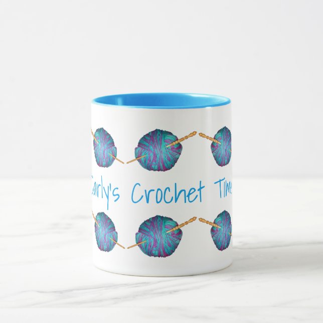 Crochet time, personalised with your name mug (Center)