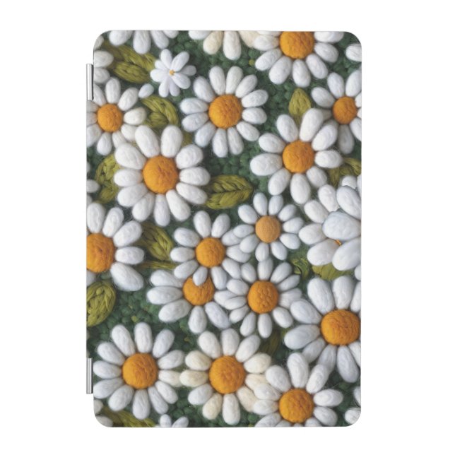 Crochet White Daisies Spring Wildflowers iPad Mini Cover (Front)