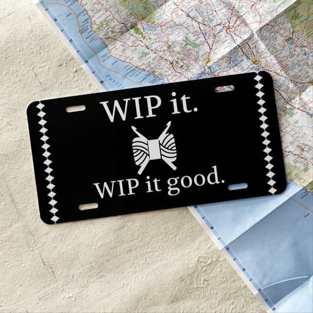 Crochet • WIP It Good {Dark} License Plate (In Situ)