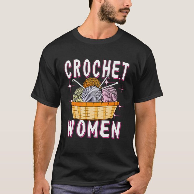 Crochet Woman Crochet Hook Wool Mesh Needle Croche T-Shirt (Front)