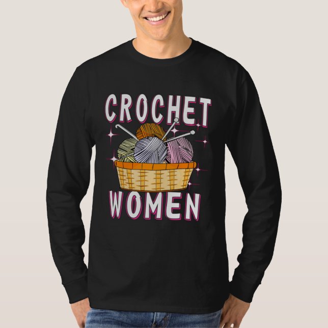 Crochet Woman Crochet Hook Wool Mesh Needle Croche T-Shirt (Front)