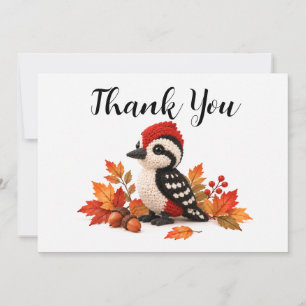 Crochet Woodpecker Thank You Note Card