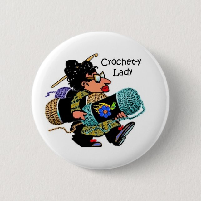 Crochet-y Lady Button (Front)