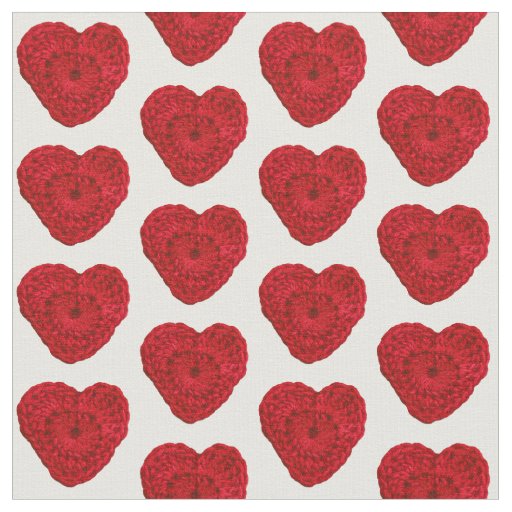 Crochet Yarn Heart Red Craft Fabric