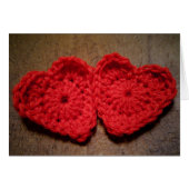 Crochet Yarn Hearts on Wood Handmade (Front Horizontal)