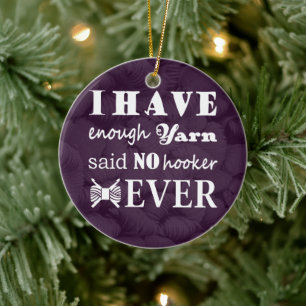 Crochet - Yarn Hoarder Crafts Ceramic Ornament