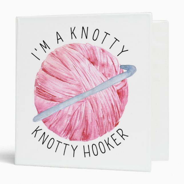 Crochet Yarn Joke 3 Ring Binder (Front/Inside)