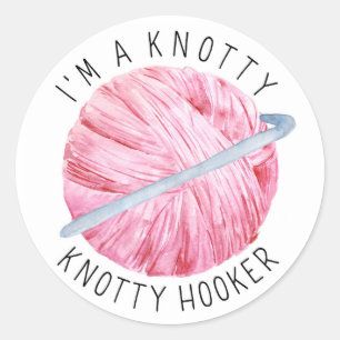 Crochet Yarn Joke Classic Round Sticker