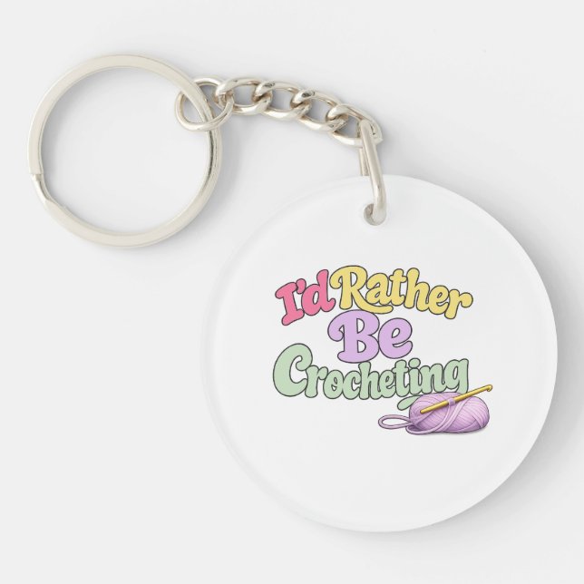 Crochet Yarn Lover Keychain (Front)