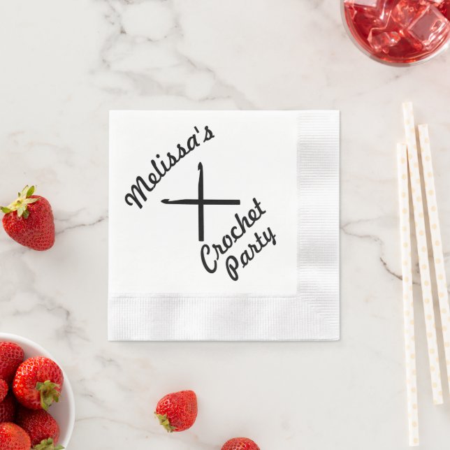 Crochet Yarn Party Crafts Paper Napkins (Insitu)