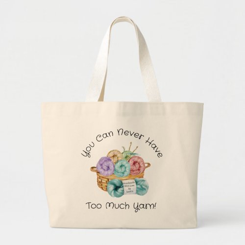 Crochet Yarn Personalized Large Tote Bag