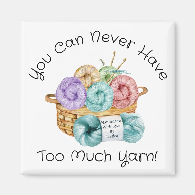 Crochet Yarn Personalized Magnet (Front)
