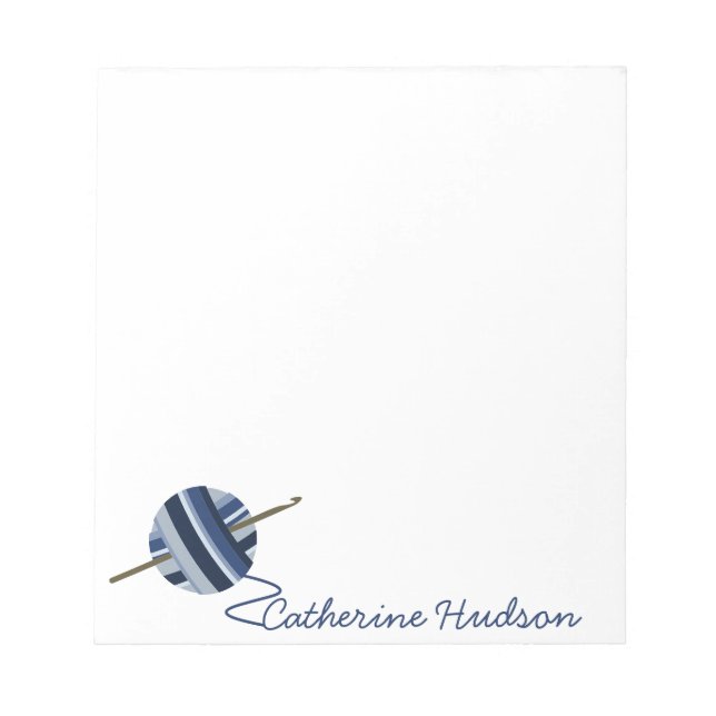 Crochet Yarn Personalized Notepad (Front)