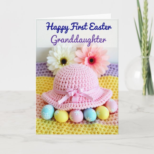 Crocheted Hat Newborn Baby Card (Front)