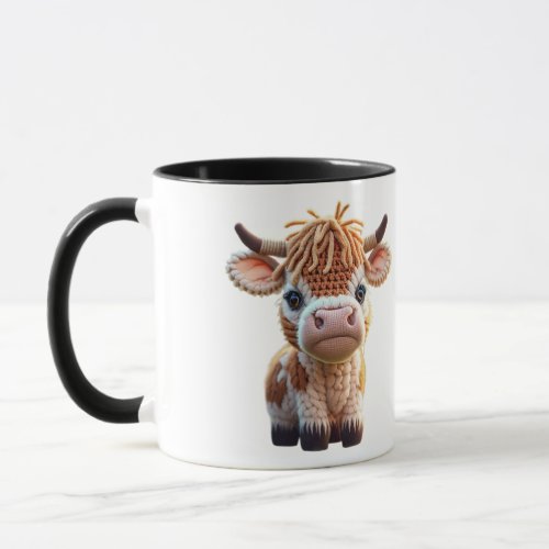 Crocheted Highland Cow Mug