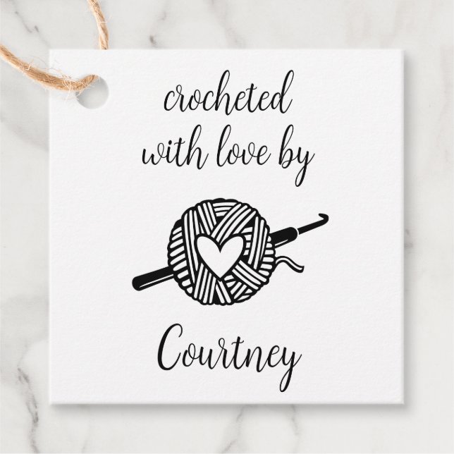 Crocheted With Love Favor Tags (Front)