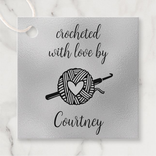 Crocheted With Love Favor Tags (Front)