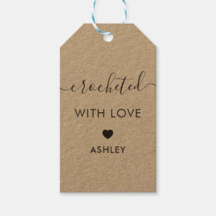 Crocheted with Love, Handmade Gift Tag, Kraft Tags
