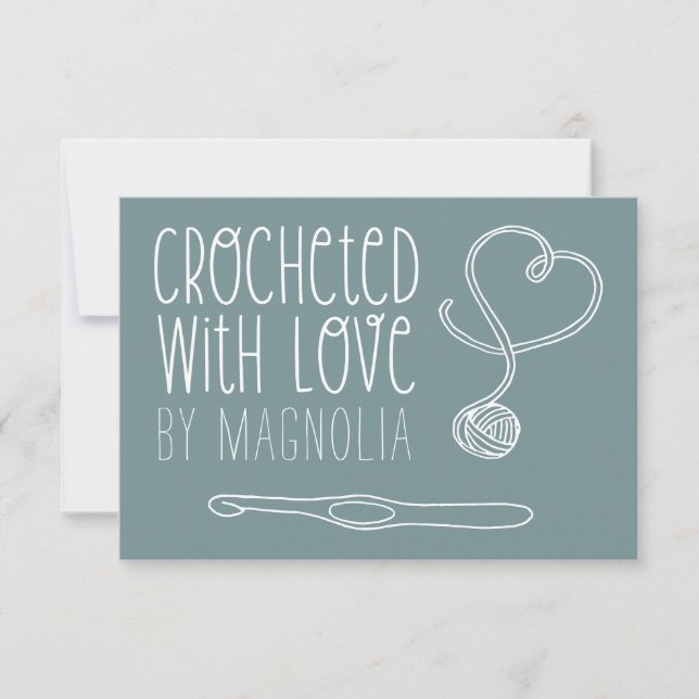Crocheted with Love Handmade   Note Card (Front)