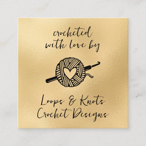 Crocheted With Love  Square Business Card