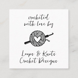 Crocheted With Love Square Business Card
