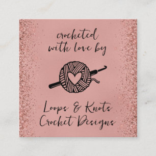 Crocheted With Love Square Business Card