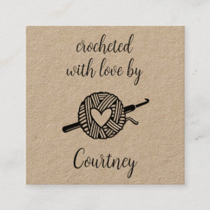Crocheted With Love Square Business Card