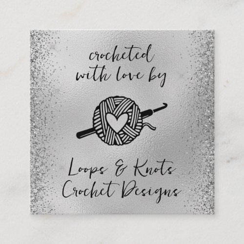 Crocheted With Love Square Business Card