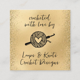 Crocheted With Love Square Business Card