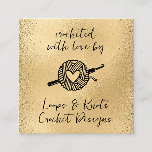 Crocheted With Love Square Business Card