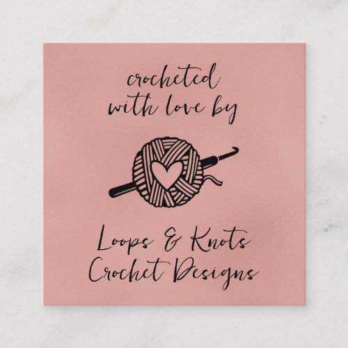 Crocheted With Love  Square Business Card