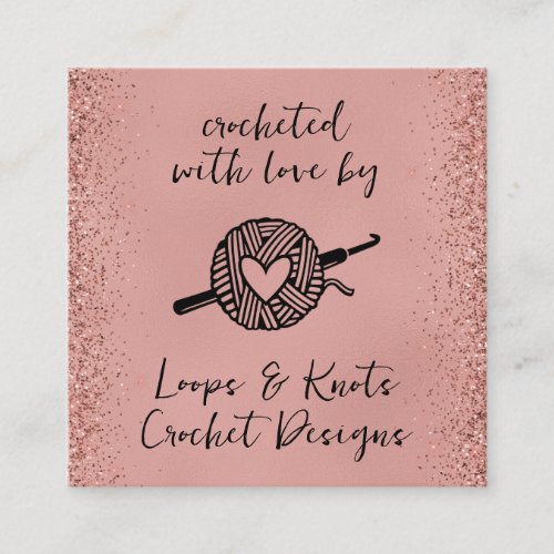 Crocheted With Love Square Square Business Card