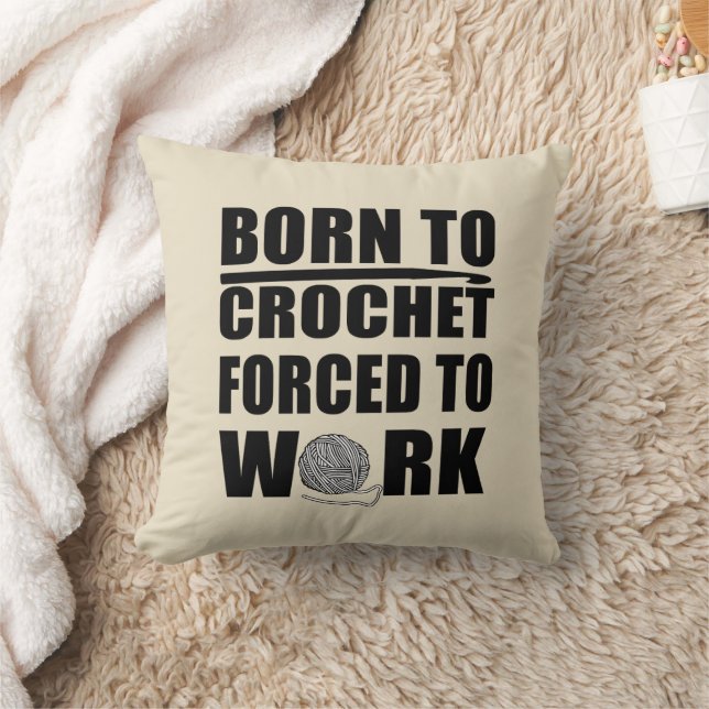 crocheters gift funny crochet quote throw pillow (Blanket)