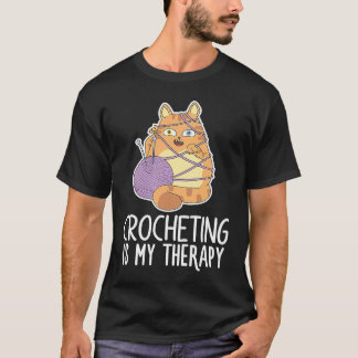 Crocheting Cat Yarn Sewing Knitting T-Shirt