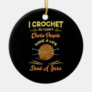 Crocheting Ceramic Ornament